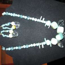 Tourquois Colored Beads and Crystal Hearts