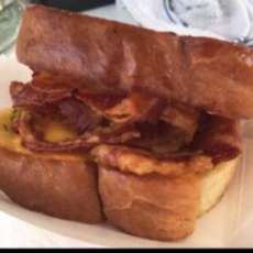 Bacon Stuffed Garlic Toast Grilled Cheese