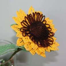 French Beaded Sunflower