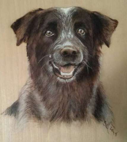 Custom Woodburned Pet Portrait
