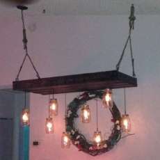 Beautiful Handmade Reclaimed WOOD Pellet Light