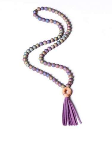 Druzy Beads With Handmade Leather Tassle