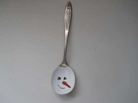 Snowman on Spoon