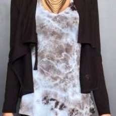 Hand Dyed Tee With Bamboo Cardigan and Leggings