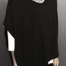 Assymetric Bamboo French Terry Poncho With One Long Sleeve