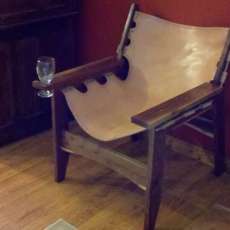 Walnut and Leather Chair