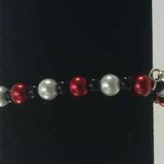 Black,White and Red Pearl Bracelet