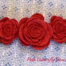 Baby Head Band Felt Red Roses