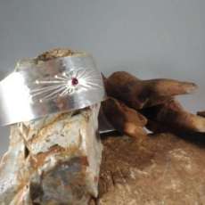 Silver Cuff With Ruby