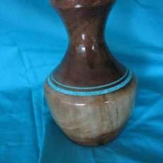 Black Walnut Vase With Sleeping Beauty Turquoise