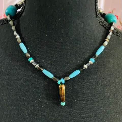 Turquoise and Hematite Necklace