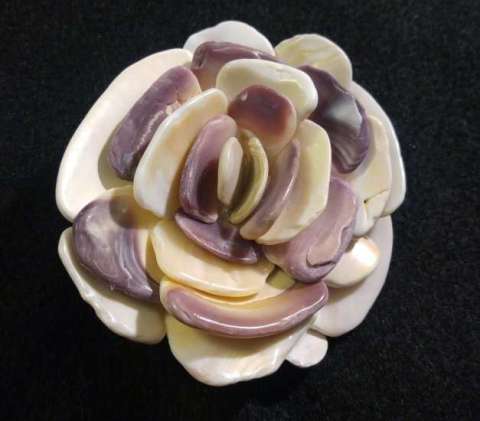 Shell Flower- Wampum /Quahog Seashells