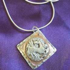 White Copper Unicorn Pendant