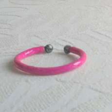 Pink Bangle Fits All Sizes 100% Leather