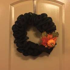 Black Burlap Autumn Wreath