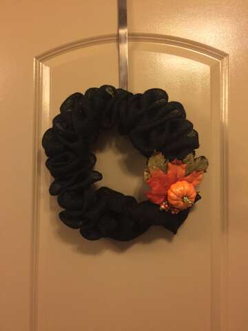 Black Burlap Autumn Wreath
