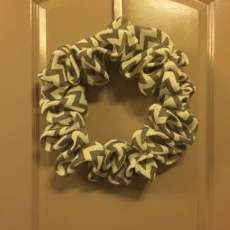 Grey and White Chevron Wreath
