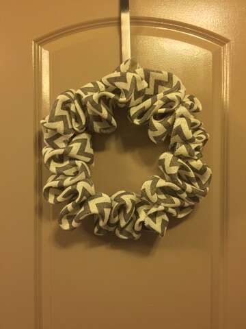 Grey and White Chevron Wreath