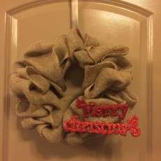 Burlap With Christmas Embellishment