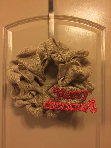 Burlap With Christmas Embellishment