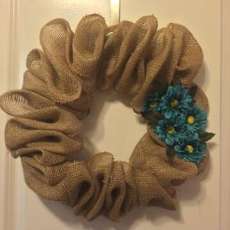 Burlap With Turquoise Embellishment
