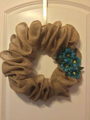 Burlap With Turquoise Embellishment