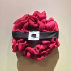 Red Burlap With Santa Embellishment