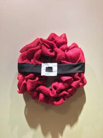 Red Burlap With Santa Embellishment