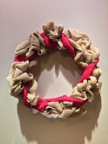 Red and Brown Burlap