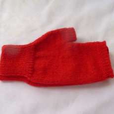 Red Alpaca Fingerless Mitten