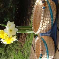 Bun Basket With Turquise Matching Smaller Round Basket