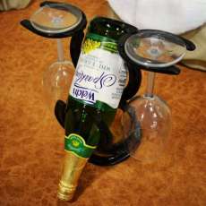 Horseshoe Wine Rack With Glass Holder