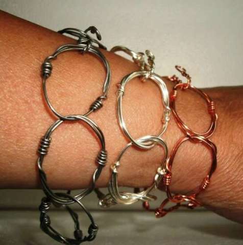 Silver Plated Copper Wire Bracelets Barbs' Wire Style