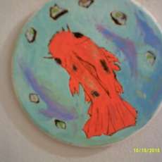 Orange Koi Pirography