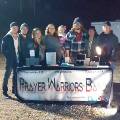 Prayer Warriors Band at Our Info/Merch Table