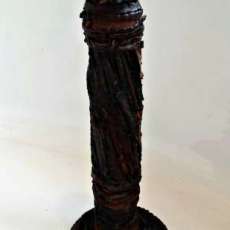 Leather and Wood Candeholder