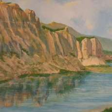 Sunlit River Buttes