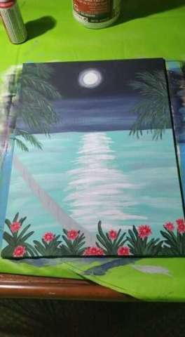 Nightly Ocean Acrylic Painting