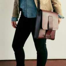 Dark Brown Rectangular Leather Satchel