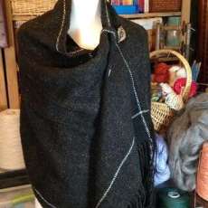 Black Wool & Alpaca Shawl