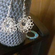 Crochet Flower Wire Earrings