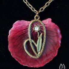 Pressed Petal and Flower Charm Pendant