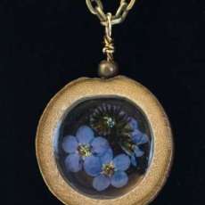 Pressed Forget-Me-Not in Bamboo Frame