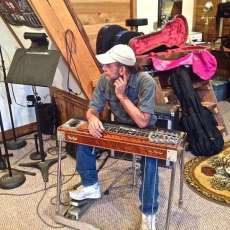Doug and His Pedal Steel Guitar at Rehearsal