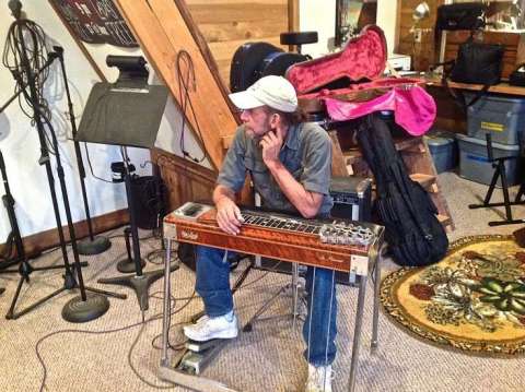 Doug and His Pedal Steel Guitar at Rehearsal
