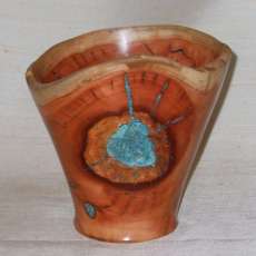 Red Eucalyptus Burl With Turquoise