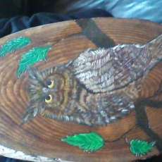 Woodburned Owl