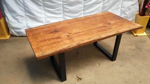 Maple Coffe Table With Metal Base