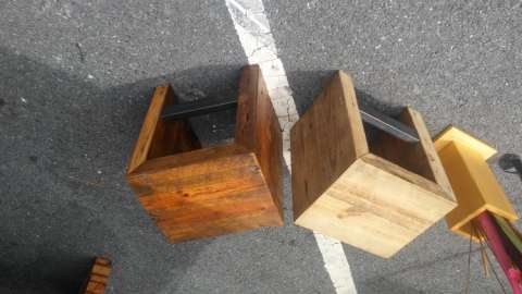 100 Yrs Old Mini Stools With Metal Base