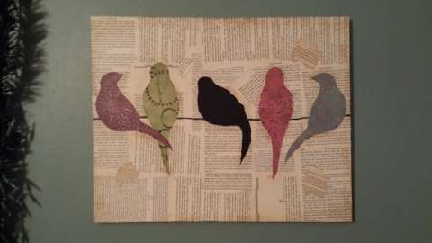 Birds on a Wire/Old Book Pages